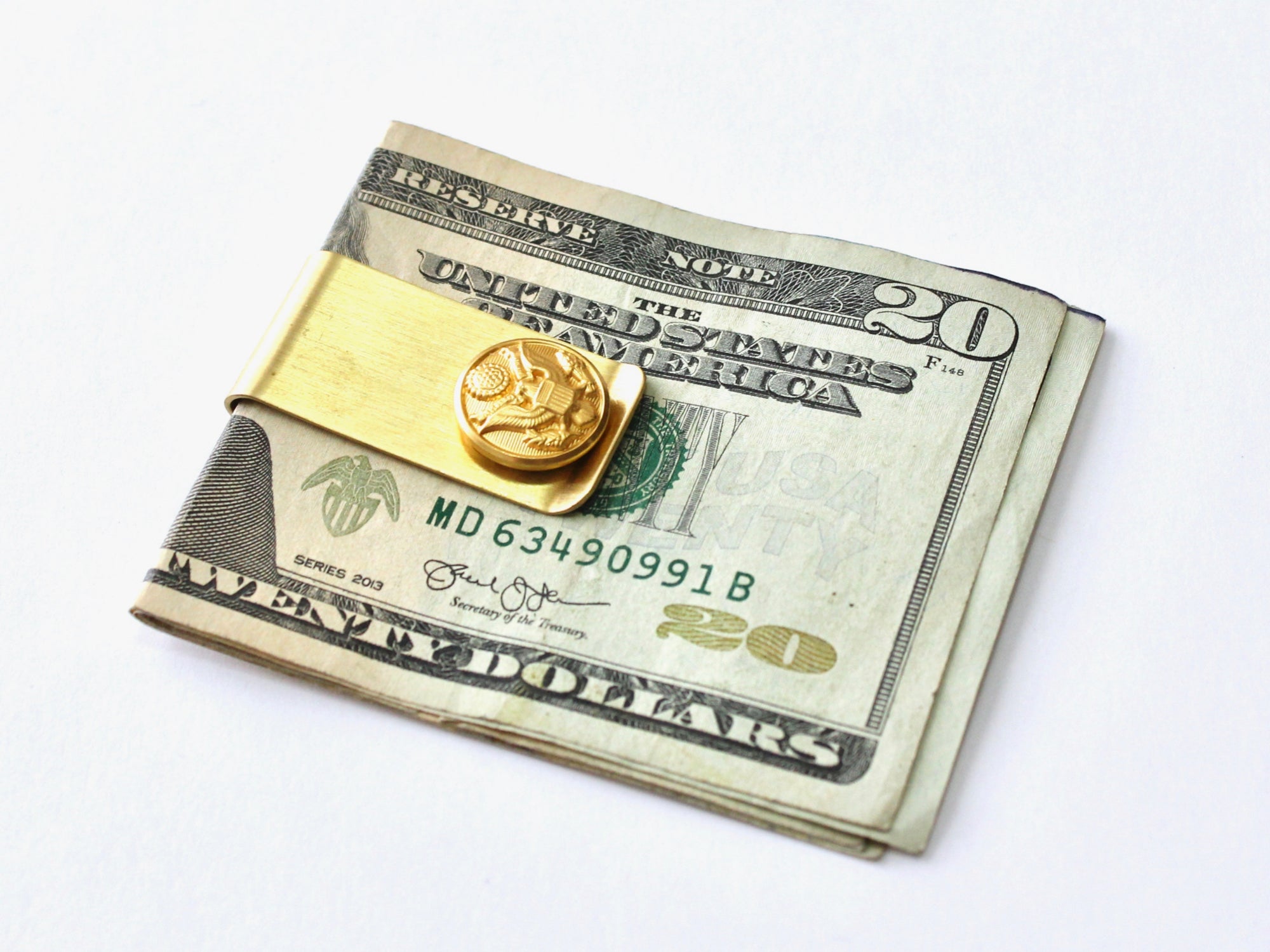 Army Button Money Clip