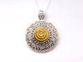 Coast Guard Button Necklace - Large Silver Rhinestone Pendant