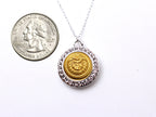Coast Guard Necklace - Small Rhinestone Silver Pendant