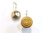 Coast Guard Button French Wire Earrings