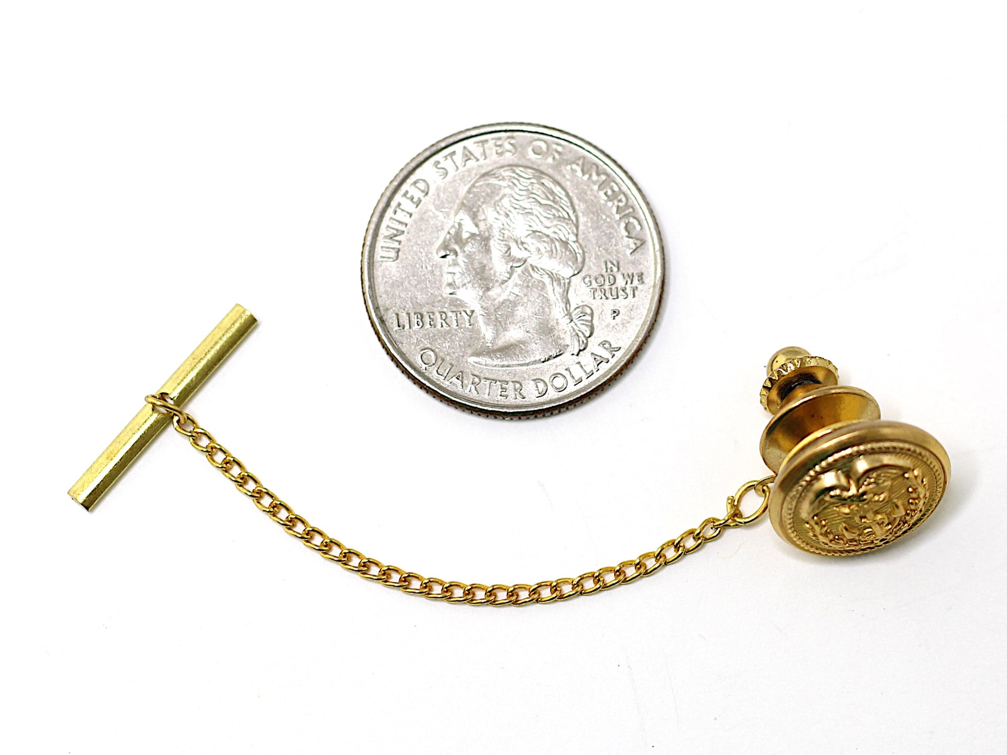 Coast Guard Button Gold Tie Tack