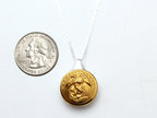 Marine Corps Button Sleek Silver Necklace