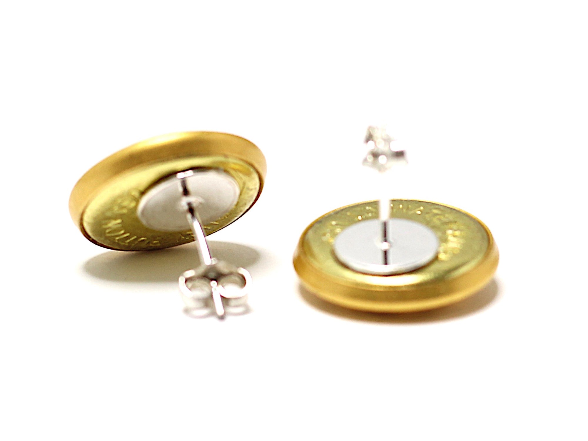 Marine Button Post Earrings