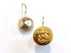 Marine Button French Wire Earrings