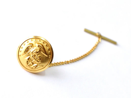 Marine Button Gold Tie Tack