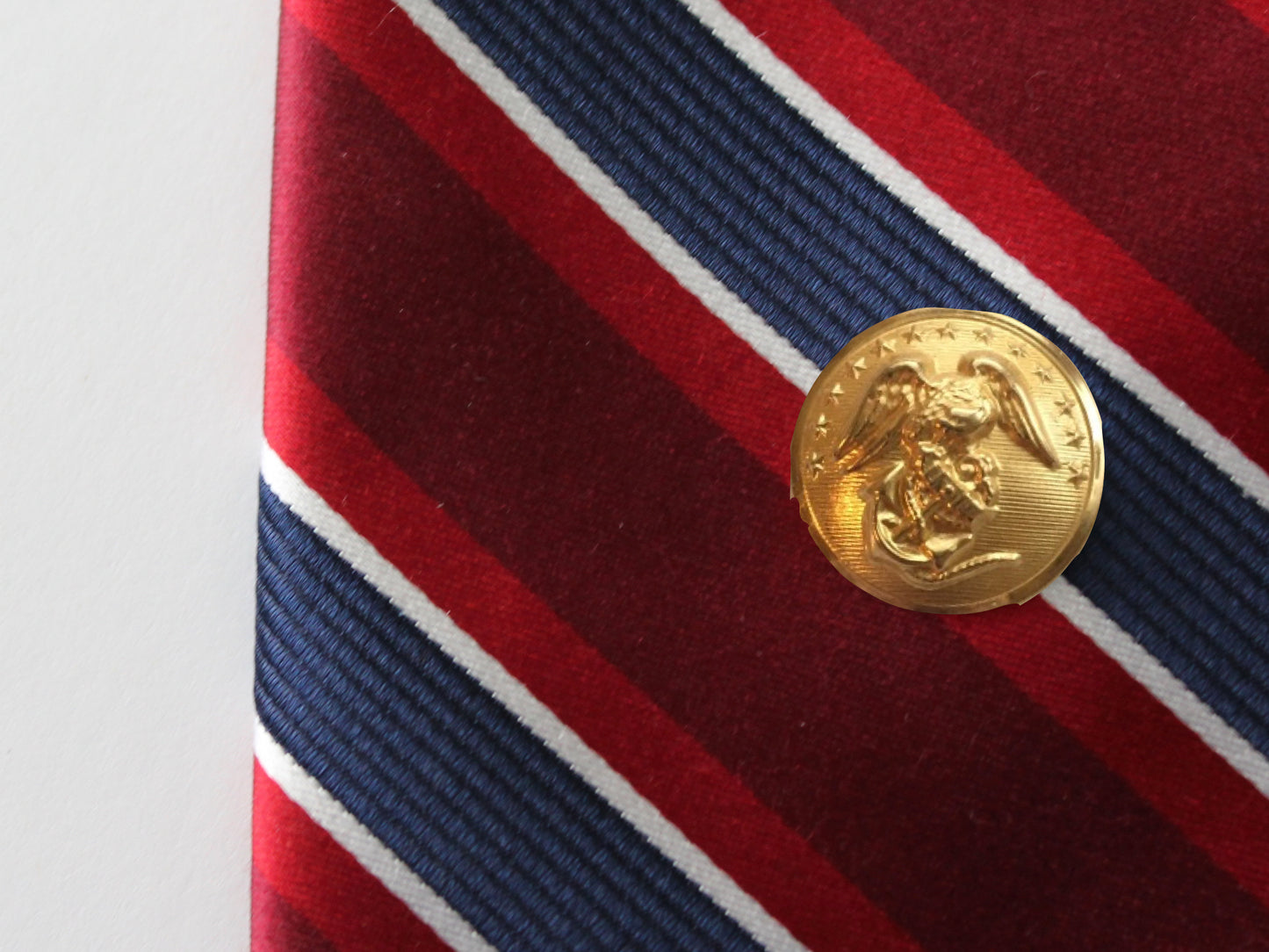 Marine Button Gold Tie Tack