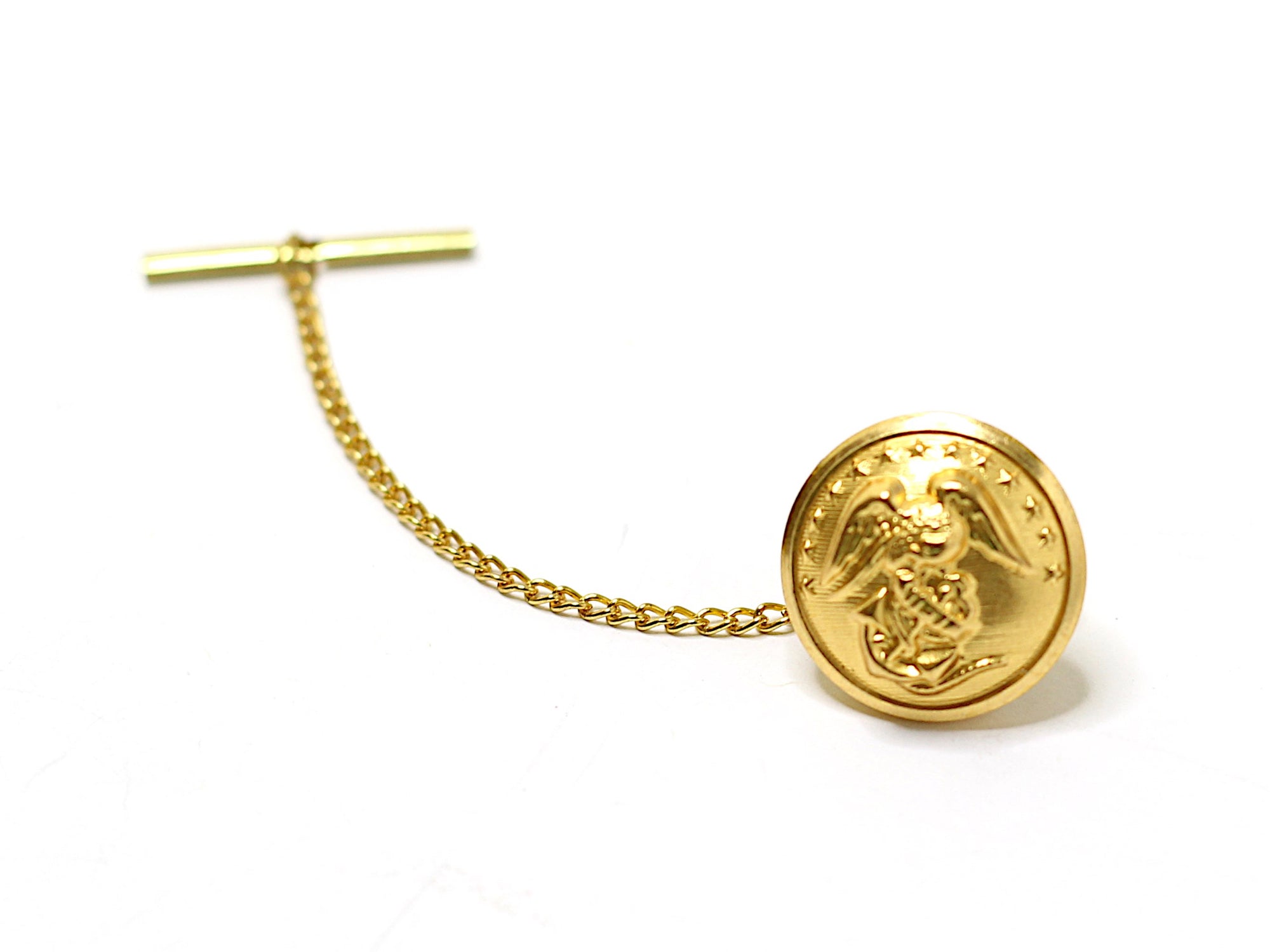 Marine Button Gold Tie Tack