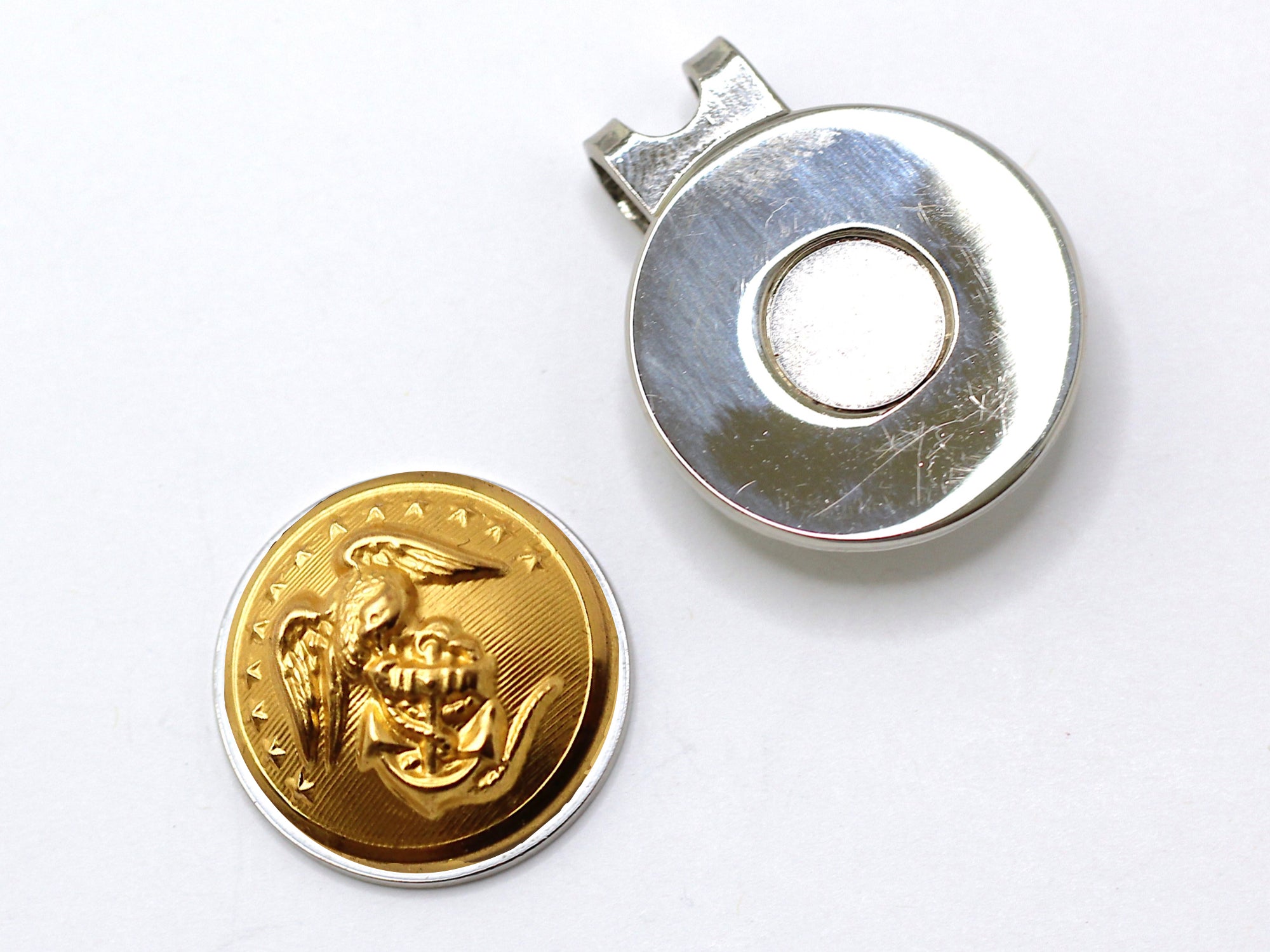Marine Button Golf Hat Clip and Ball Marker