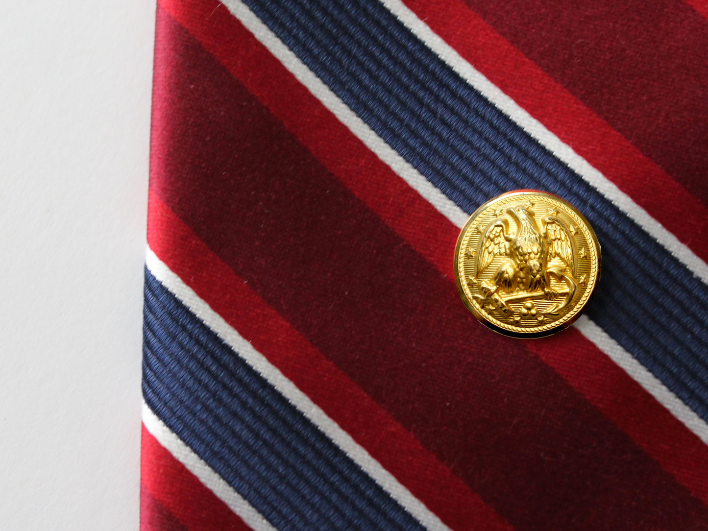 Navy Button Gold Tie Tack