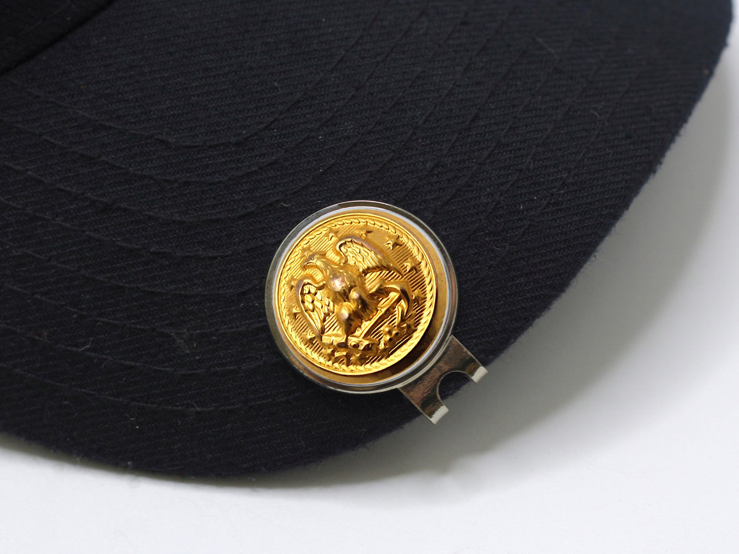 Navy Button Golf Hat Clip and Ball Marker
