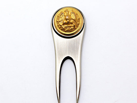 Navy Button Golf Divot Tool and Ball Marker