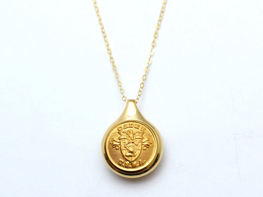 U.S. Military Academy Button Sleek Gold Necklace
