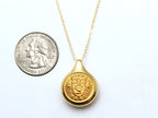 U.S. Military Academy Button Sleek Gold Necklace
