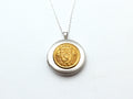 U.S. Military Academy Button Silver Locket Necklace