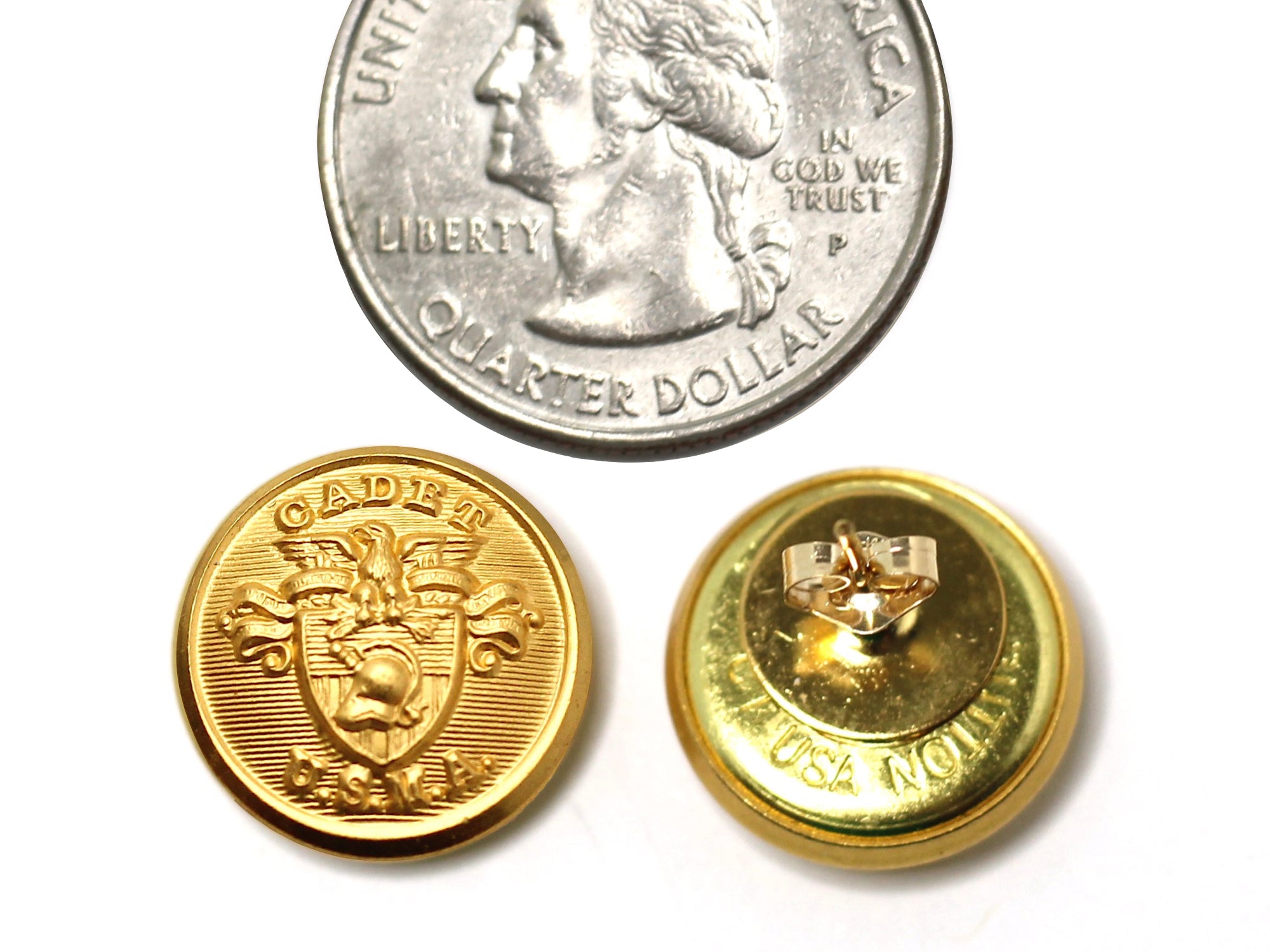 USMA Button Post Earrings