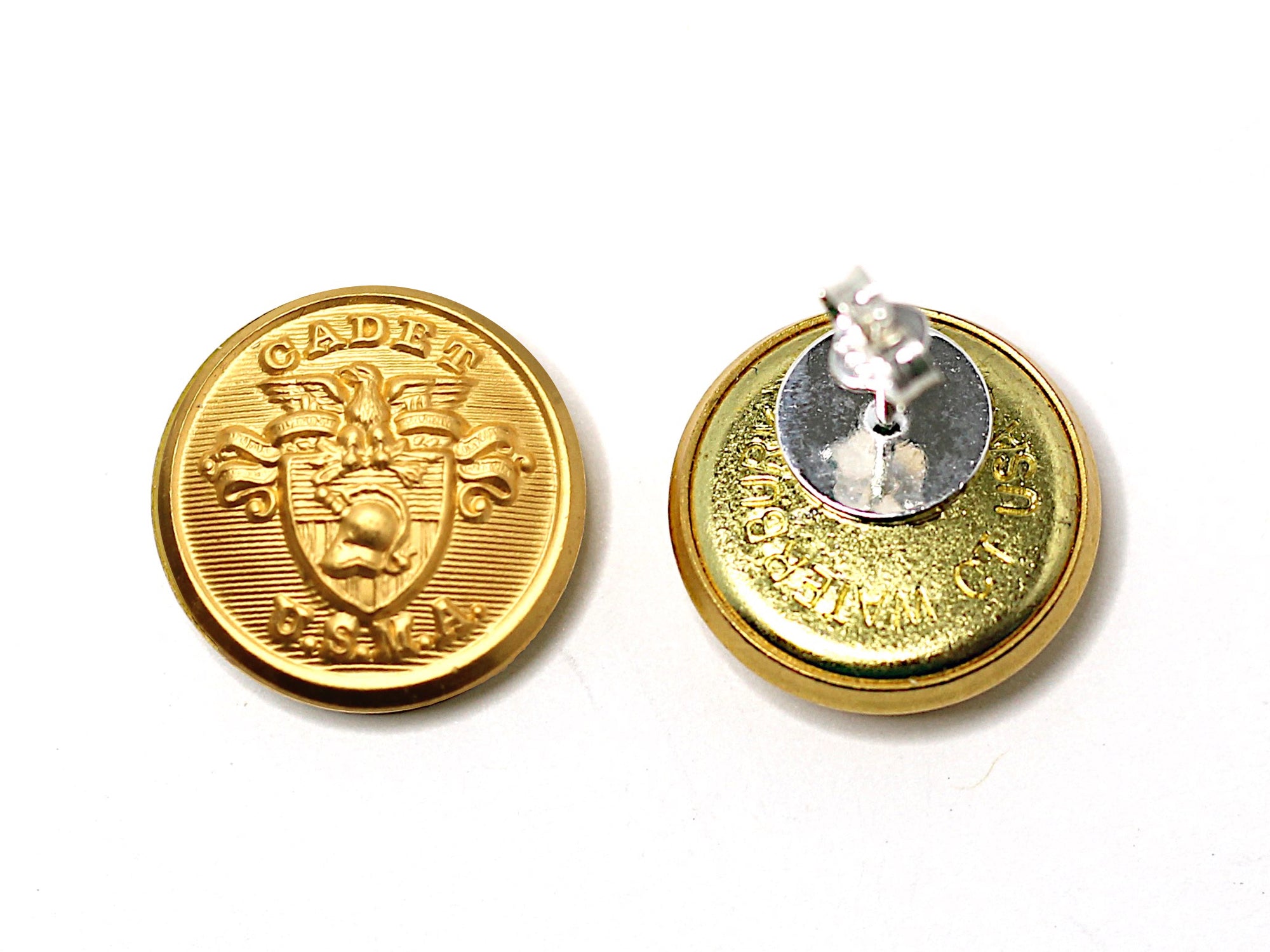 USMA Button Post Earrings