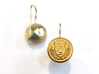 USMA Button French Wire Earrings