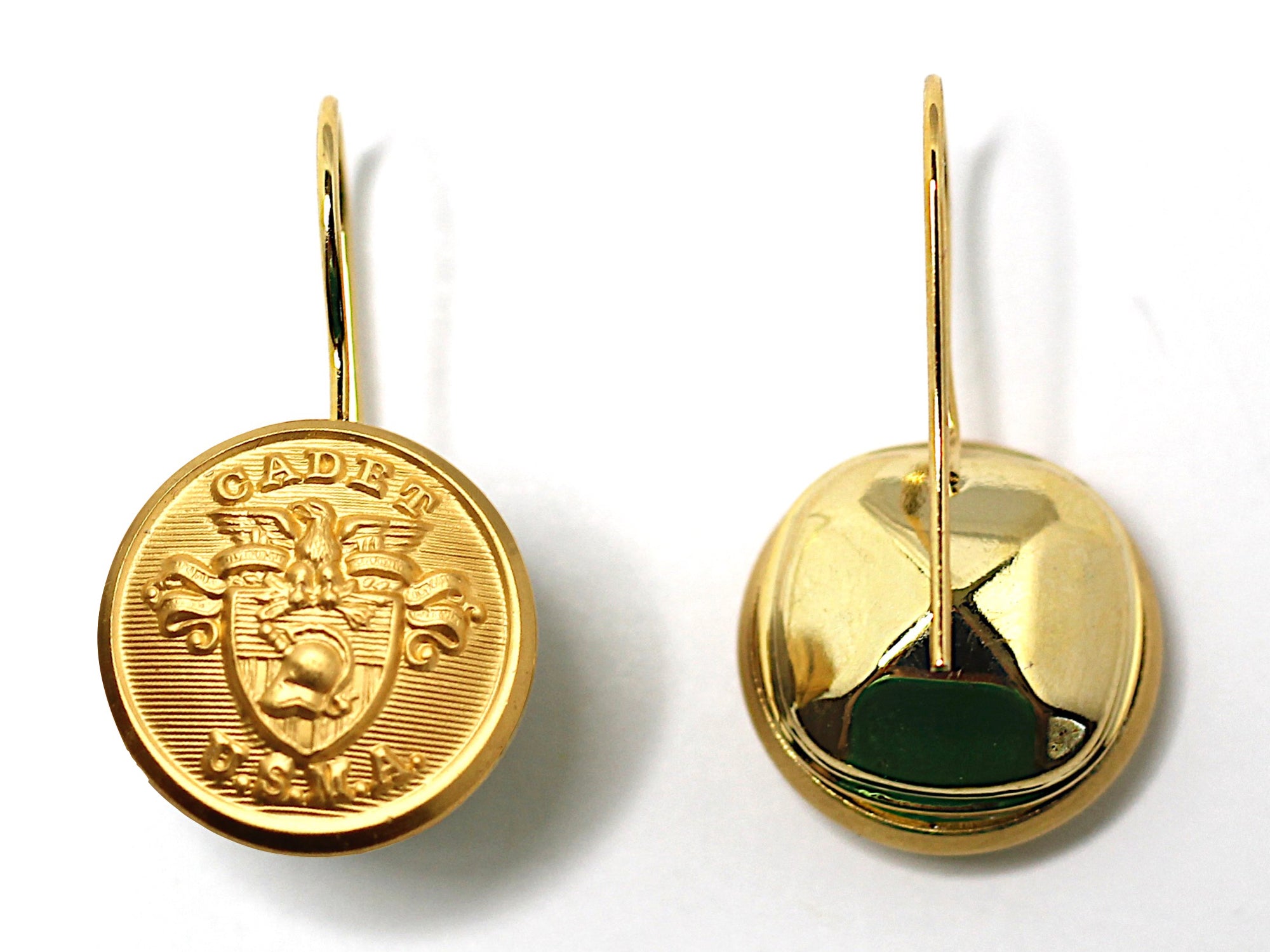 USMA Button French Wire Earrings