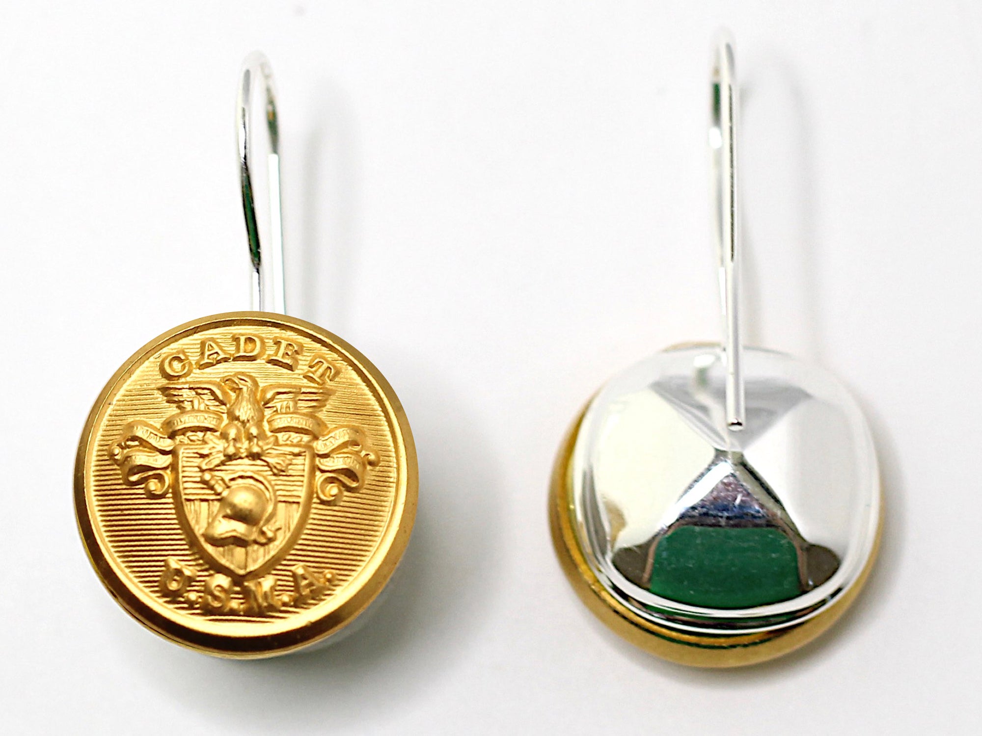 USMA Button French Wire Earrings