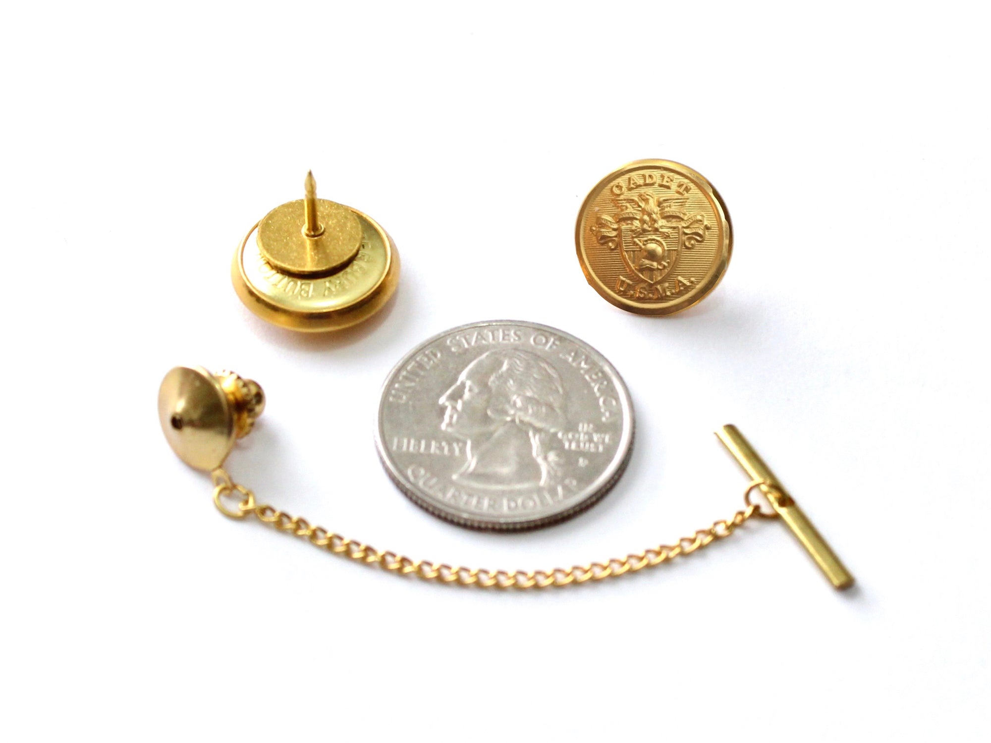 USMA Button Gold Tie Tack