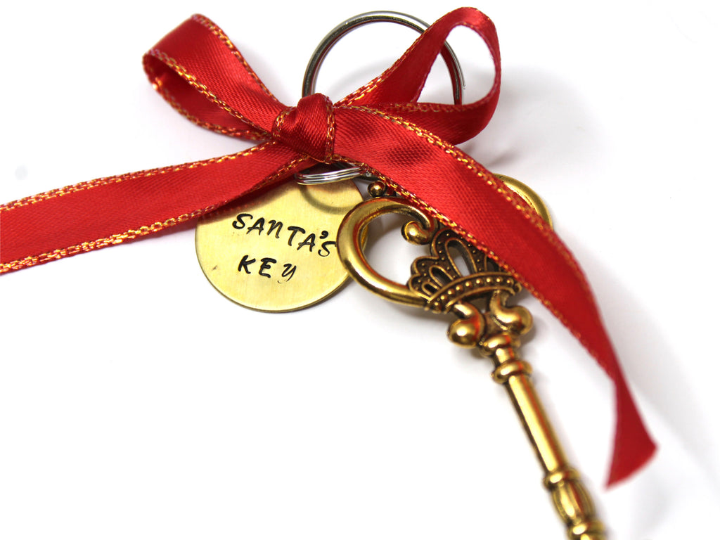 Hand-stamped Santa Key