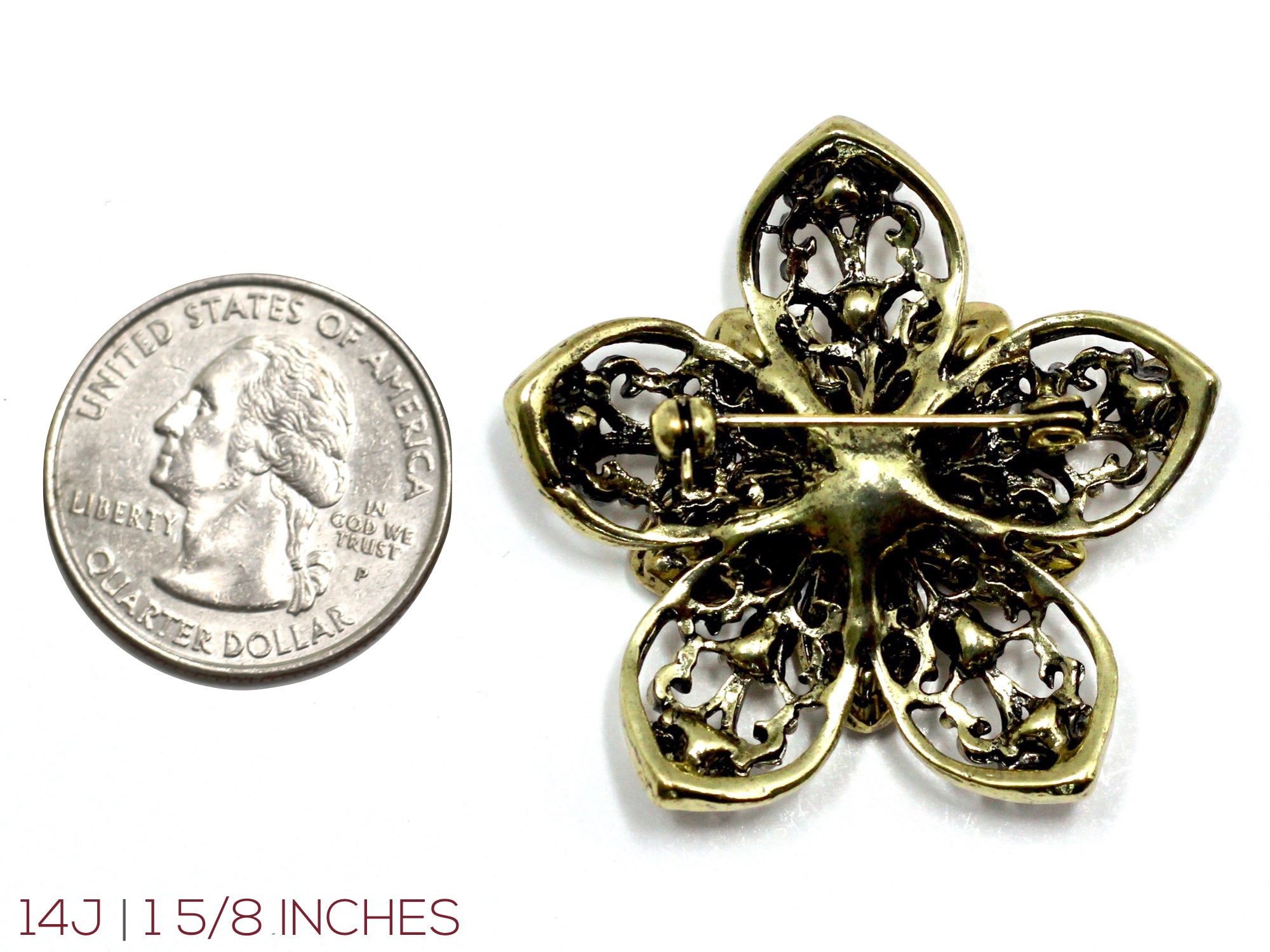 Military Button Brooch 14J