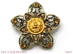 Military Button Brooch 14J
