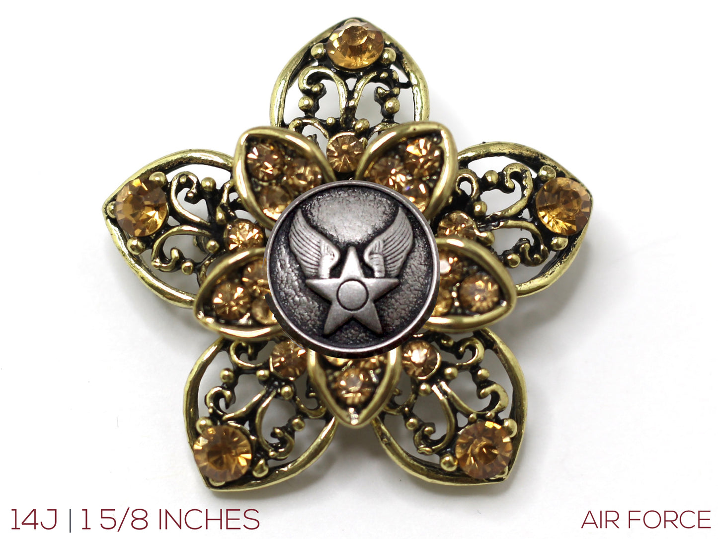 Military Button Brooch 14J