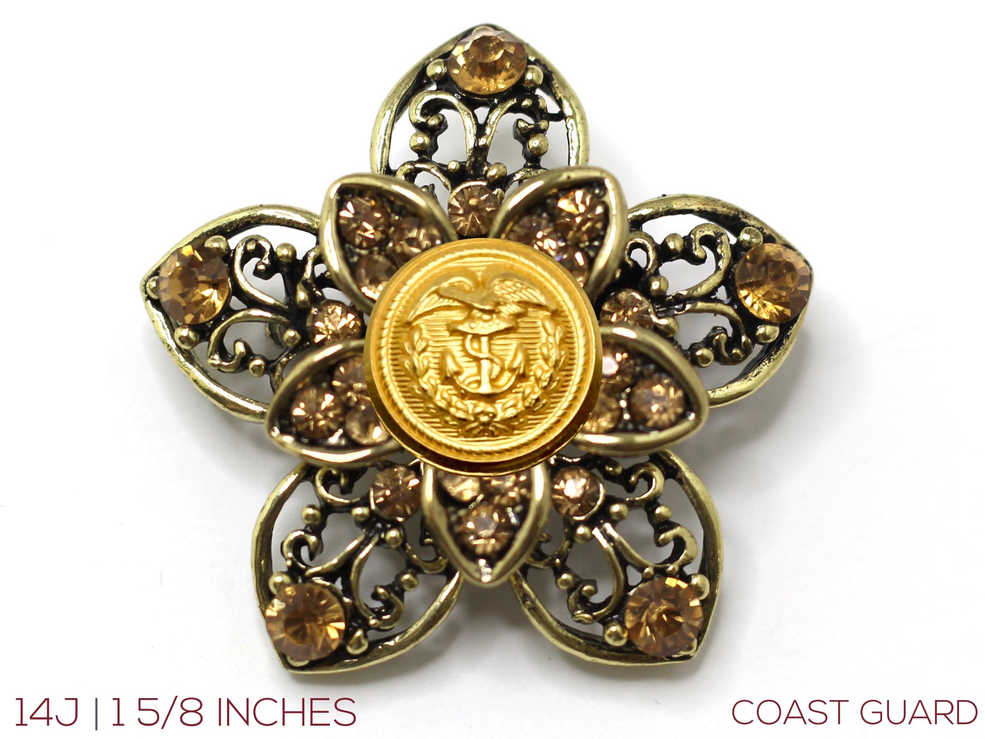 Military Button Brooch 14J