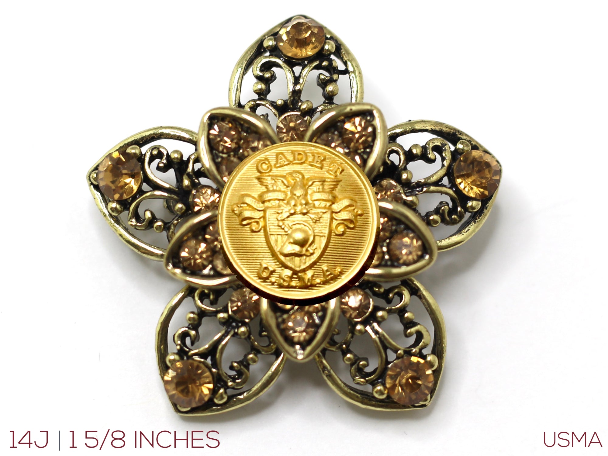 Military Button Brooch 14J