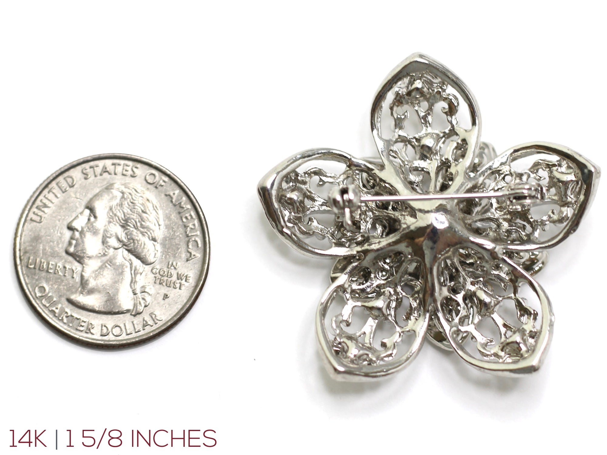 Military Button Brooch 14K