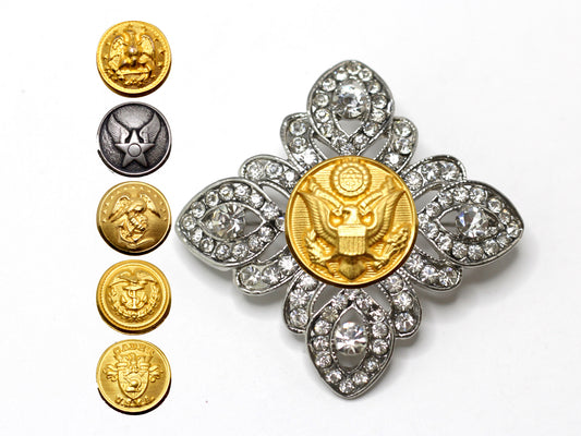 Military Button Brooch 21E