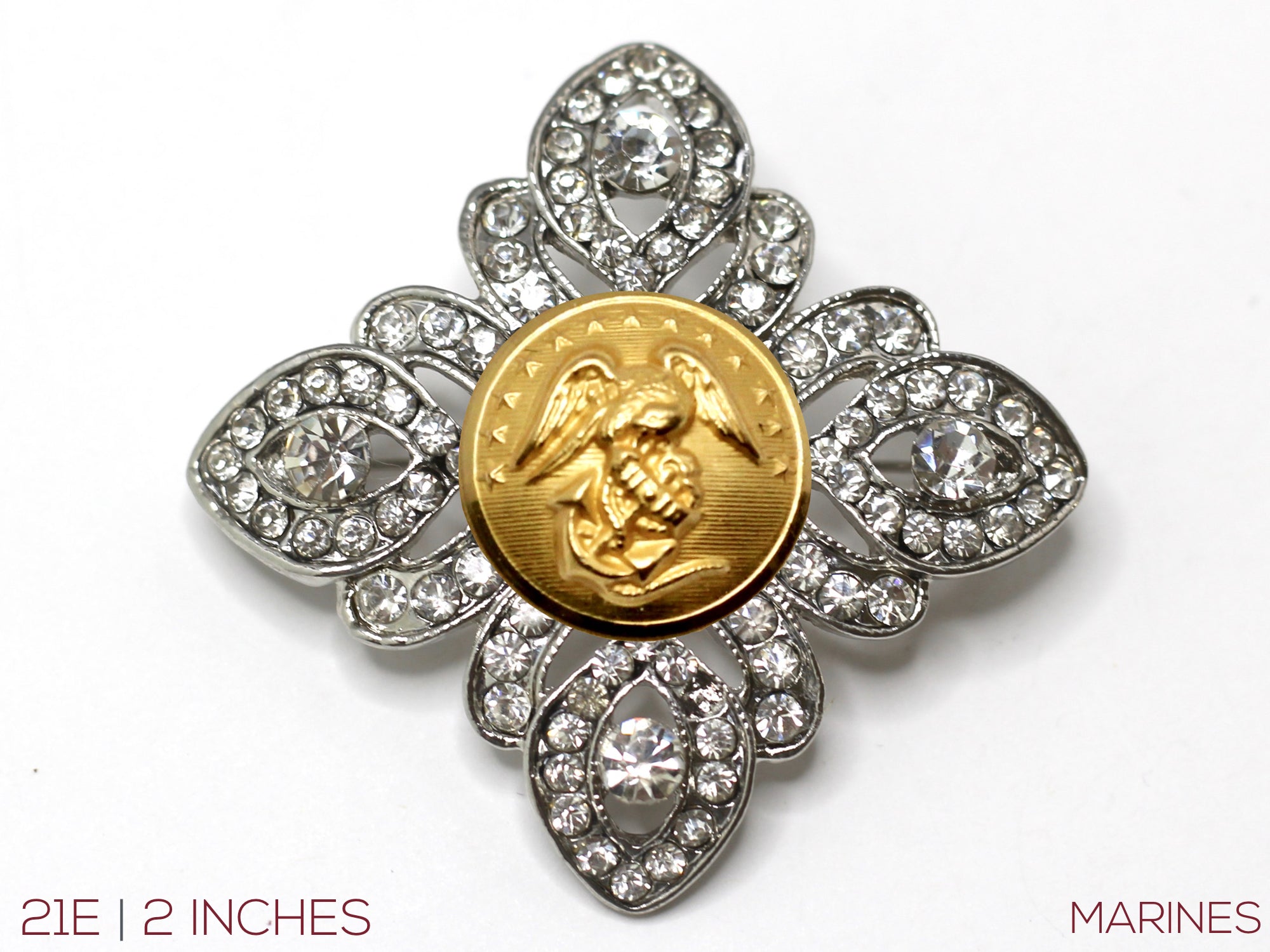 Military Button Brooch 21E