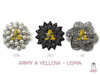 West Point Army Yellow A Brooch