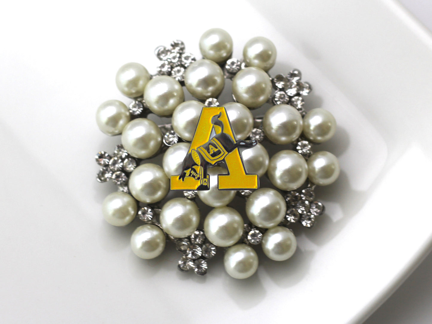 West Point Army Yellow A Brooch