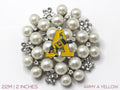 West Point Army Yellow A Brooch
