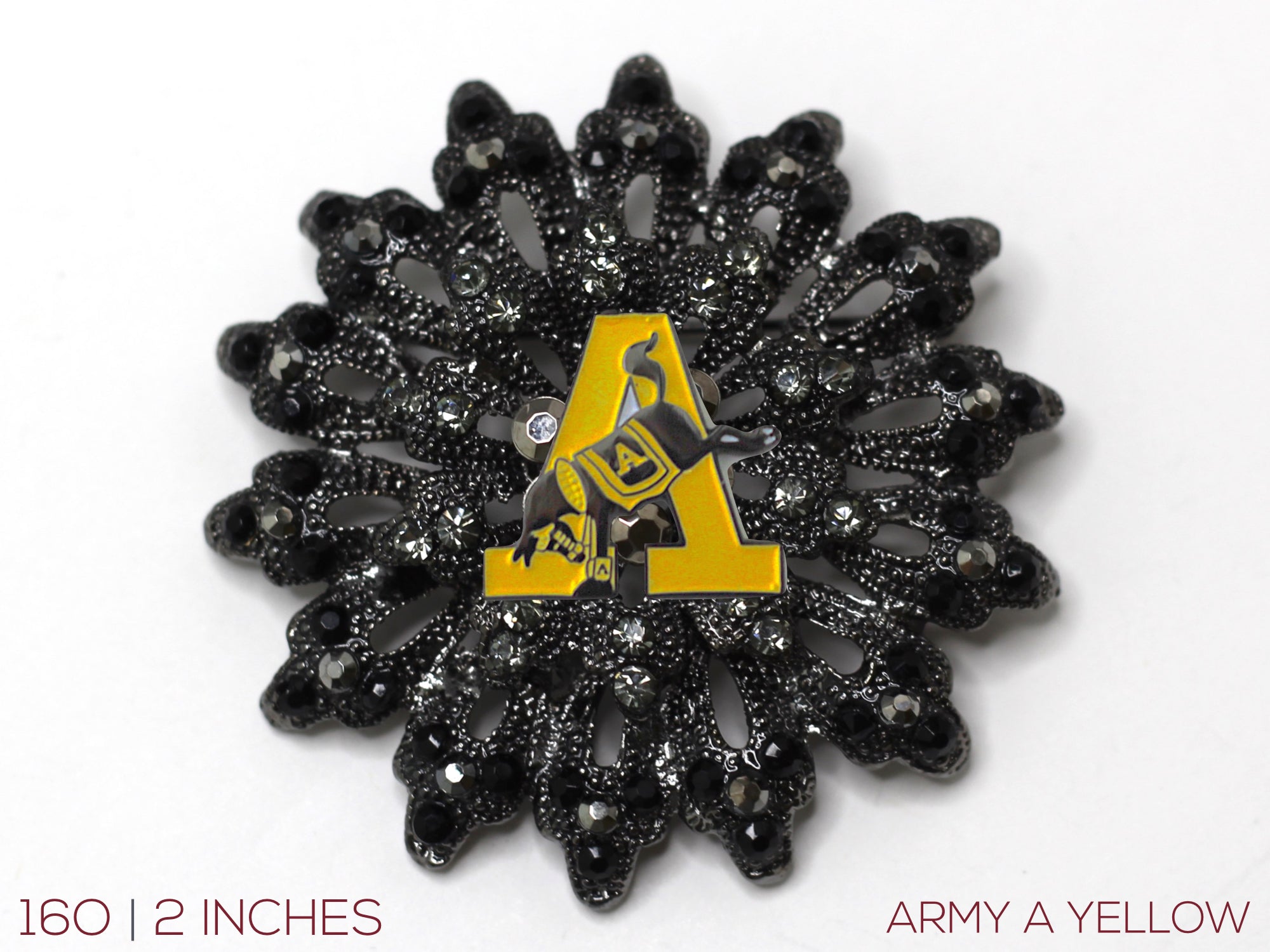 West Point Army Yellow A Brooch