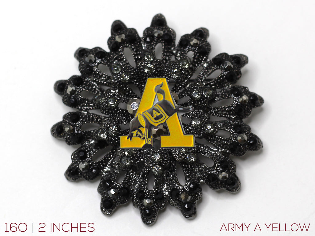 West Point Army Yellow A Brooch