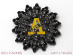 West Point Army Yellow A Brooch
