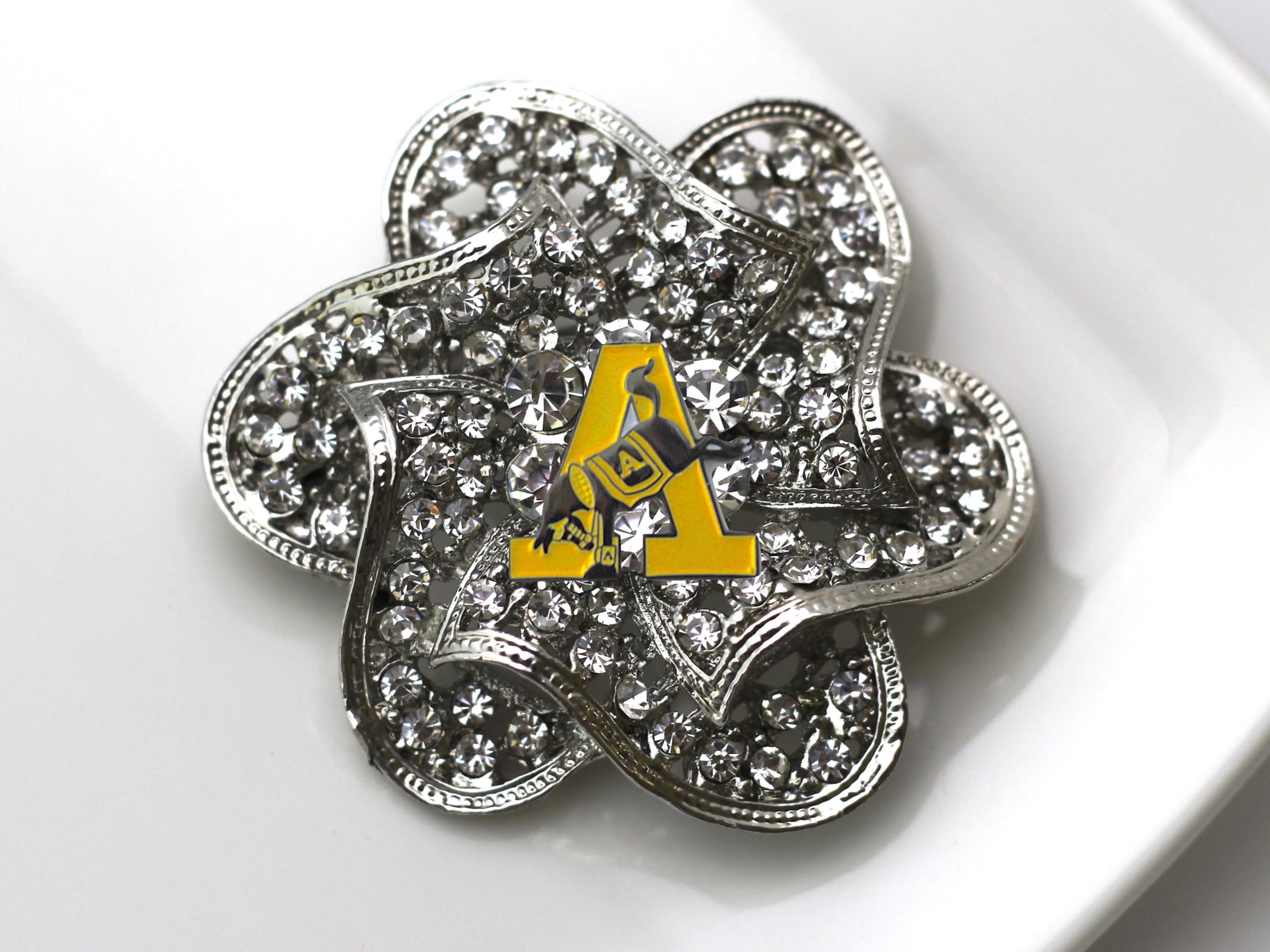 West Point Army Yellow A Brooch
