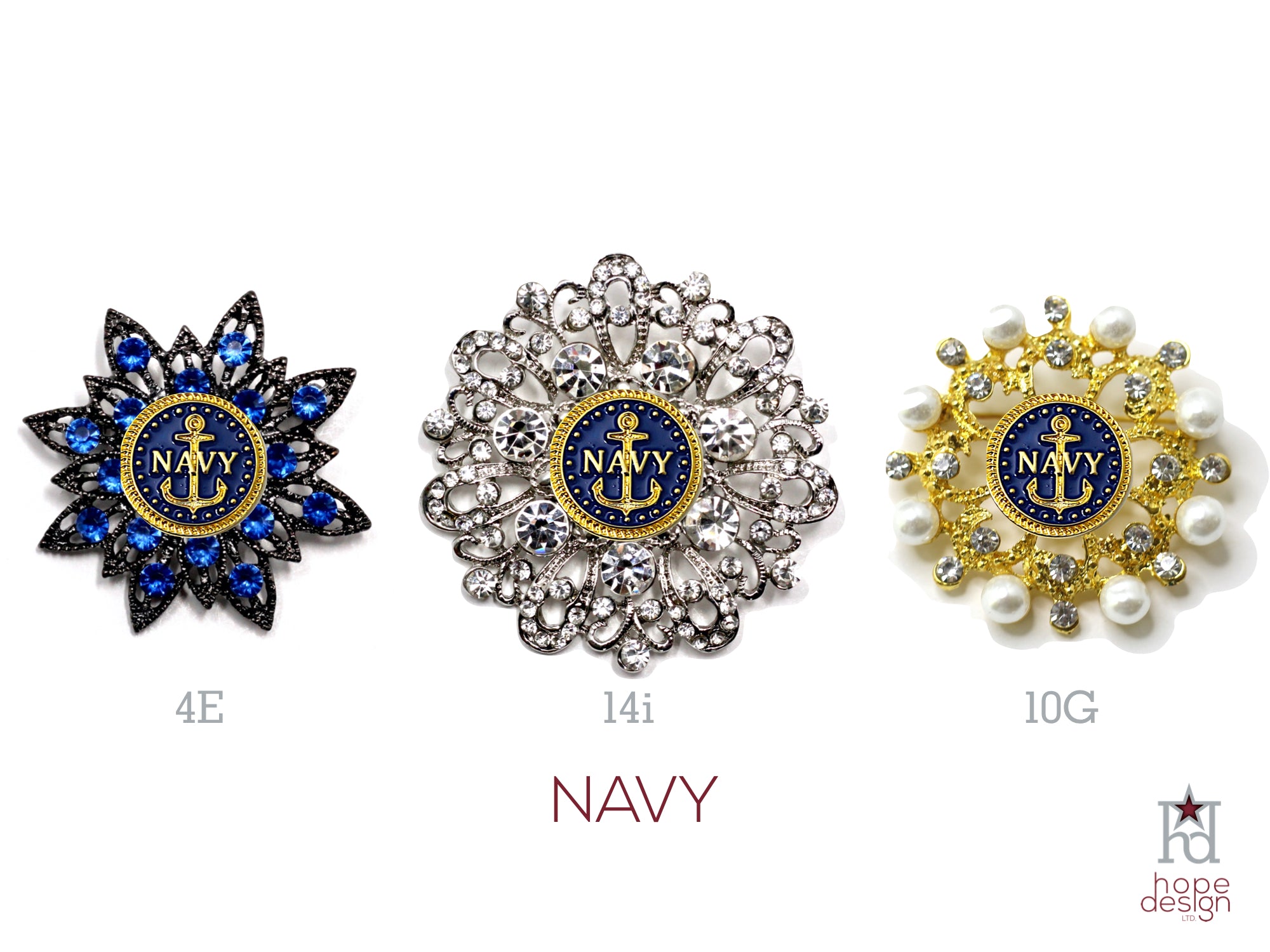 Navy Brooch