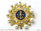 Navy Brooch