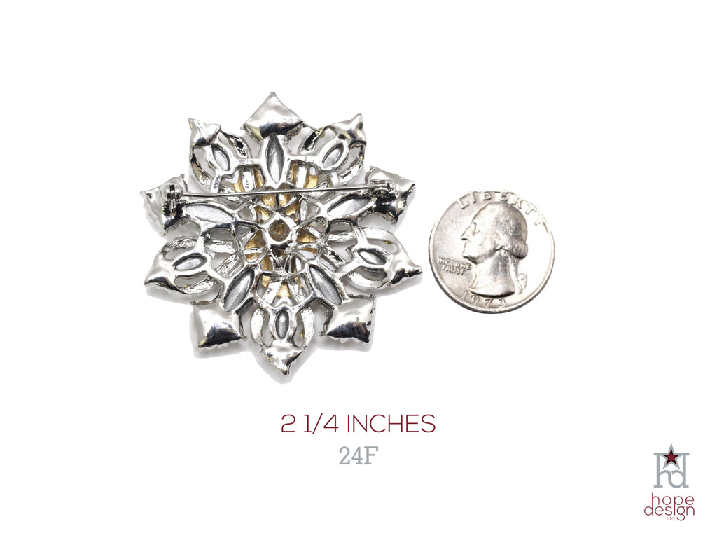 Gold Star Banner Brooch 24F