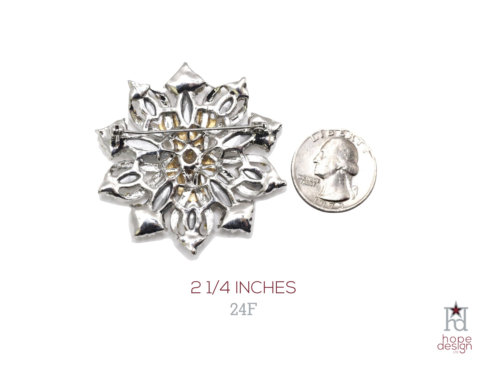 Gold Star Banner Brooch 24F