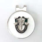 Medal with a design and 'De Oppresso Liber' text on a white background