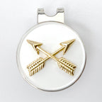 A golf hat clip and ball marker with the Special Forces branch insignia, featuring crossed arrows.
