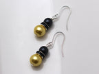 Black & Gold Pearl Earrings