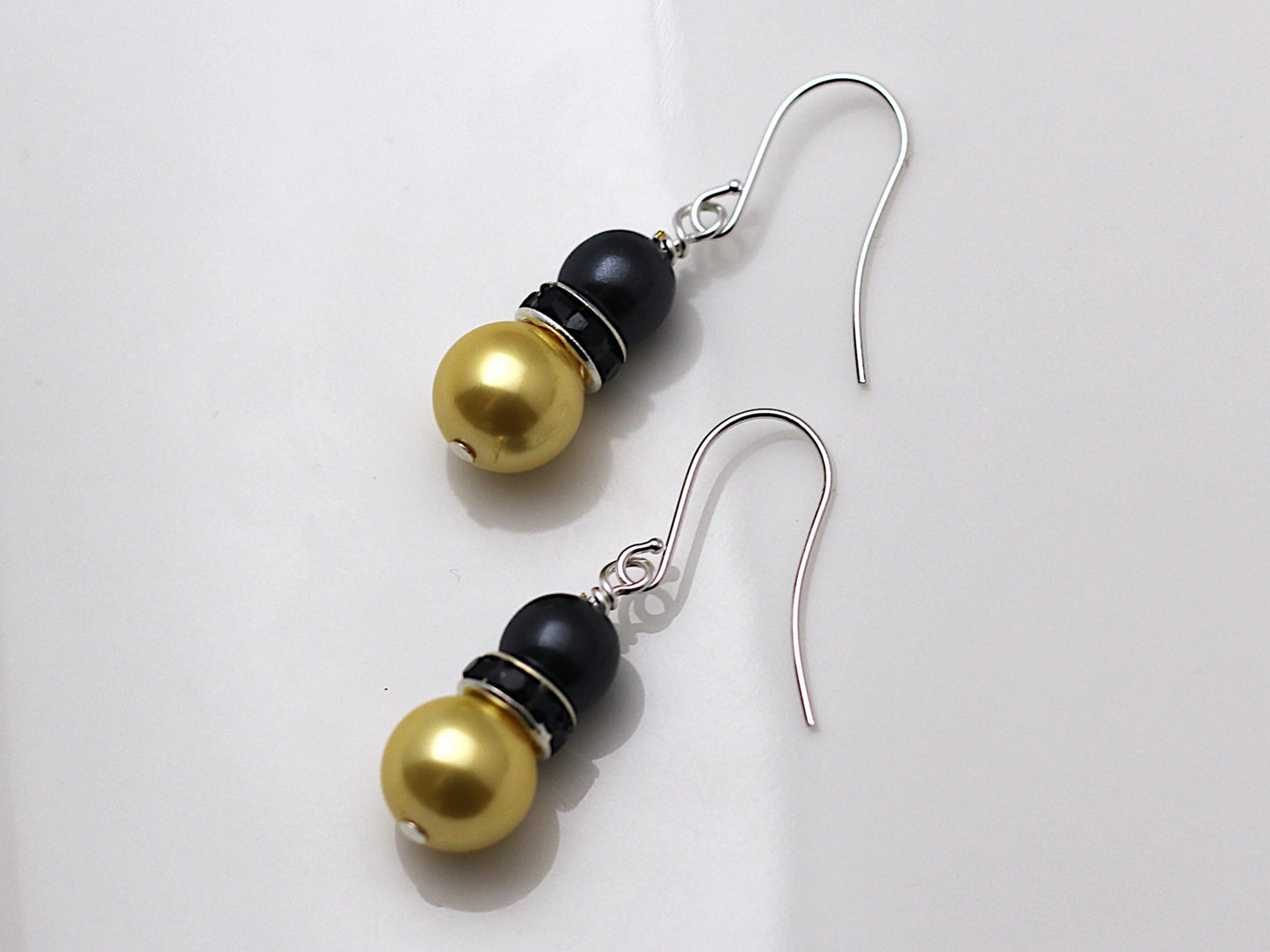 Black & Gold Pearl Earrings