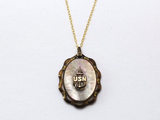 WWII-era Vintage Sweetheart Necklace | Navy Locket VB100