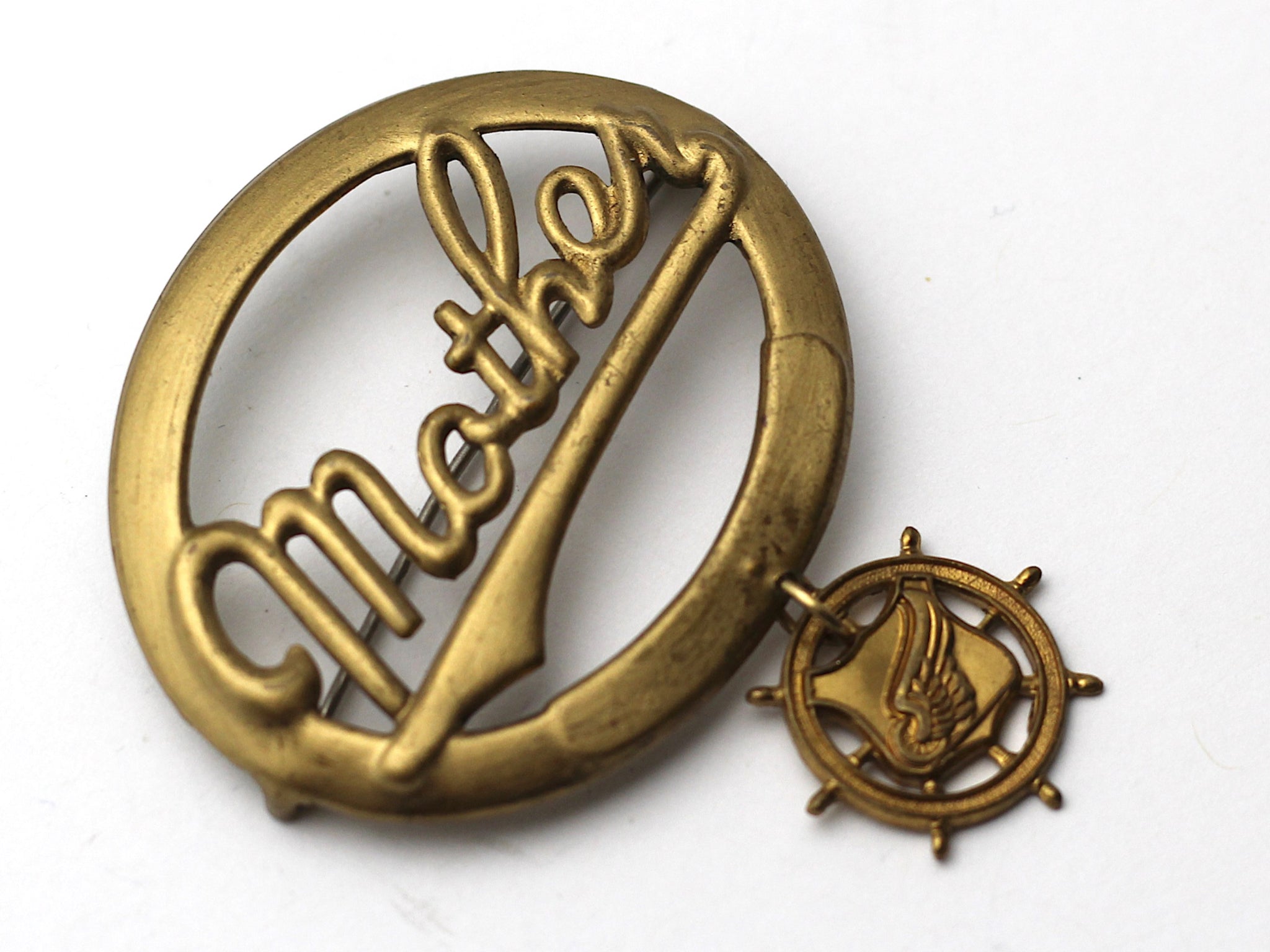 WWII-era Vintage Sweetheart Pin | Mother Transportation Brooch VB128